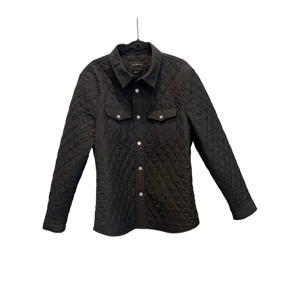J.Hilburn Black Tech Quilted Shirt Jacket